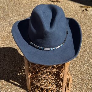 Golden Gate Hat Co.  Sonoma Navy Blue Cowboy Hat with Beaded band